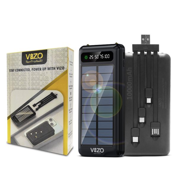 Vizo Solar-1 10000mah Fast Powerbank - Virtual Mart