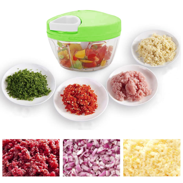 Speedy Chopper Manual Food Chopper For Vegetable| Fruits Nuts| Onions Chopper Hand Pull Mincer Blender Mixer Food Processor(random Colors) - Virtual Mart
