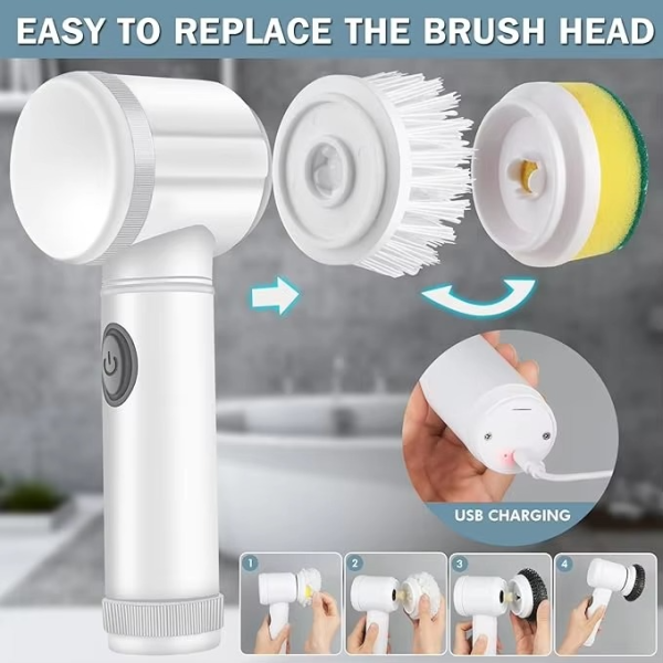 Magic Brush Wireless Battery Cleaning Brush Bathtub Tile Professional Cleaning Brush Rechargeable - Virtual Mart