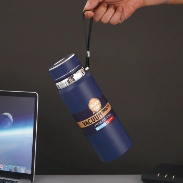 Stainless Steel Water Bottle With Digital Temperature Vacuum Insulated Water Bottle, Large Capacity, Outdoor Portable Sports Water Bottle With Rope Handle (random Color) - Virtual Mart