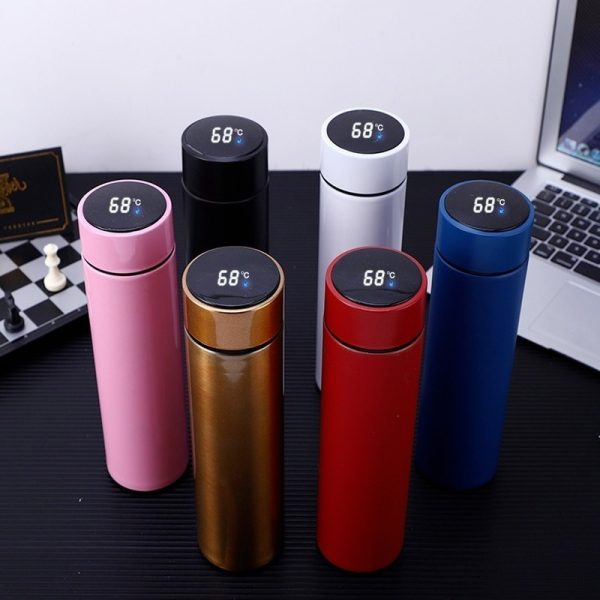 Temperature Display Vacuum Insulated Water Bottle Thermo Flask Made Of Premium Stainless Steel Coffee Cup (random Color) - Virtual Mart