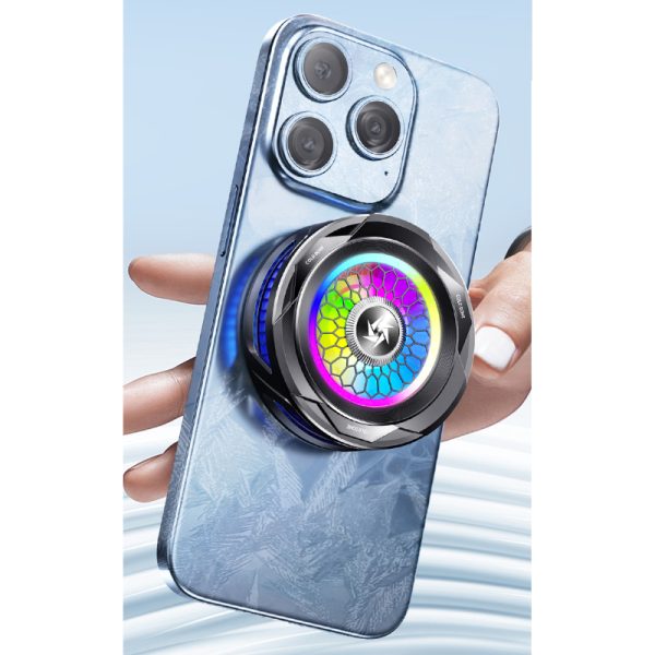 Sl-25 15w High Power Mobile Phone Original Cooler Radiator With Magnetic/clip, Fast Ice Cooling, And Rgb Led Light - Virtual Mart