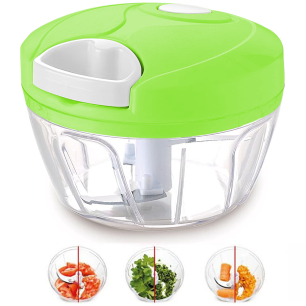 Speedy Chopper Manual Food Chopper For Vegetable| Fruits Nuts| Onions Chopper Hand Pull Mincer Blender Mixer Food Processor(random Colors) - Virtual Mart