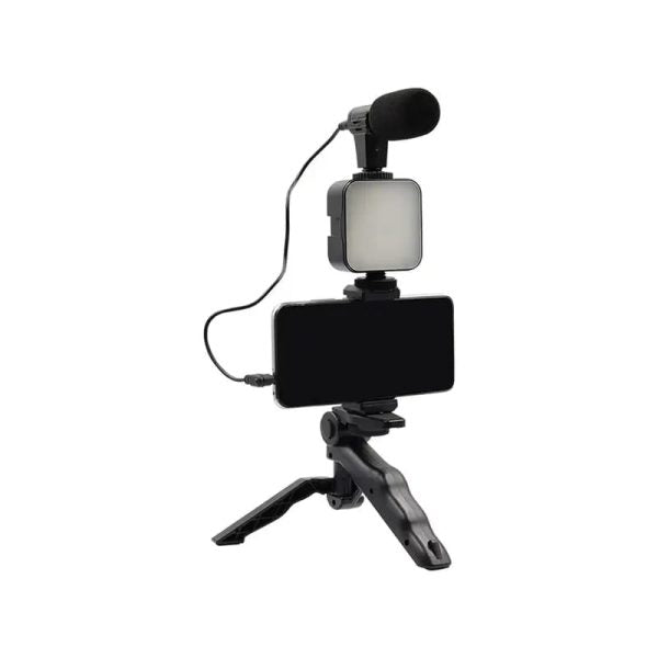 Ay-49 Vlogger Video Making Kits Vlog Microphone Led Fill Light Mini Tripod Mobile Holder - Virtual Mart