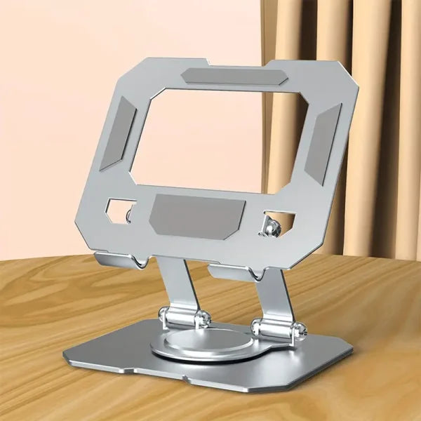 360° Rotating Metal Tablet & Mobile – Adjustable, Foldable, And Portable Desk Mount With Cooling Design For Phones, Tablets, And Small Devices, Device Cooling Stand | Stainless Steel Stand, Tablet Holder Stand – Random Color - Virtual Mart