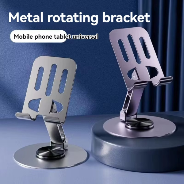 Mobile Stand – Mobile Phone Holder Broadcast Mobile Phone Holder 360 Degree Rotation Adjustment Folding Lazy Tablet Desktop Mobile Phone Holder – Stainless Steel - Virtual Mart