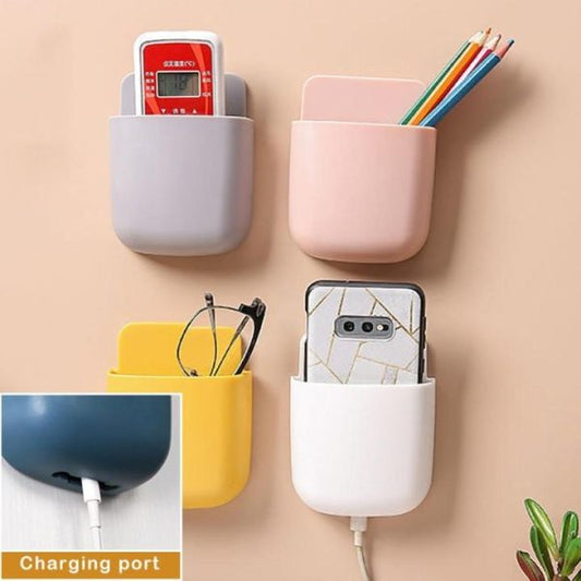 Mobile Charging Stand Remote Holder Self-adhesive Wall Mounted Pen Holder, Mobile Phone Holder, Ac Remote Control Holder, Tv Remote Holder, Mobile Stand - Virtual Mart