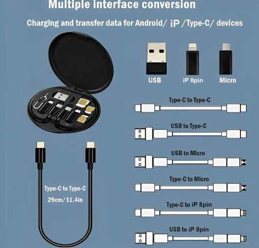 ( 5 In 1 ) Data Cable Set All Solutions In One | Data Cable Set 60w Fast Charging - Virtual Mart