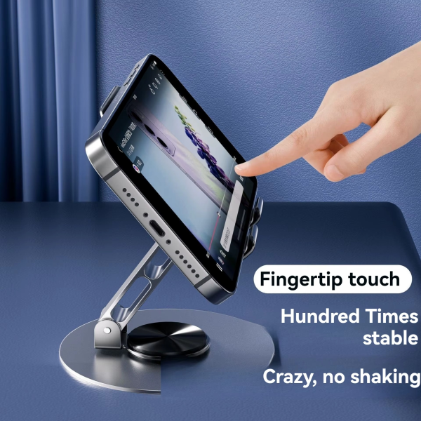 Mobile Stand – Mobile Phone Holder Broadcast Mobile Phone Holder 360 Degree Rotation Adjustment Folding Lazy Tablet Desktop Mobile Phone Holder – Stainless Steel - Virtual Mart