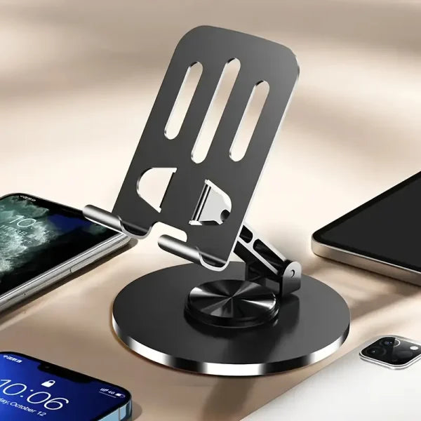 Mobile Stand – Mobile Phone Holder Broadcast Mobile Phone Holder 360 Degree Rotation Adjustment Folding Lazy Tablet Desktop Mobile Phone Holder – Stainless Steel - Virtual Mart