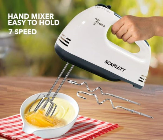Scarlett Multifunctional 7 Speed Mini Mixer Electric Food Blender Scarlett Handheld Mixer Egg Beater Automatic Cream Food Cake Baking Dough Mixer - Virtual Mart