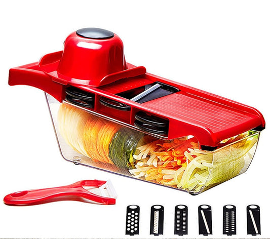 10 In 1 Mandoline Slicer Vegetable Cutter With Stainless Steel Blade Manual Potato Peeler Carrot Cheese Grater Dicer Kitchen Tool - Virtual Mart