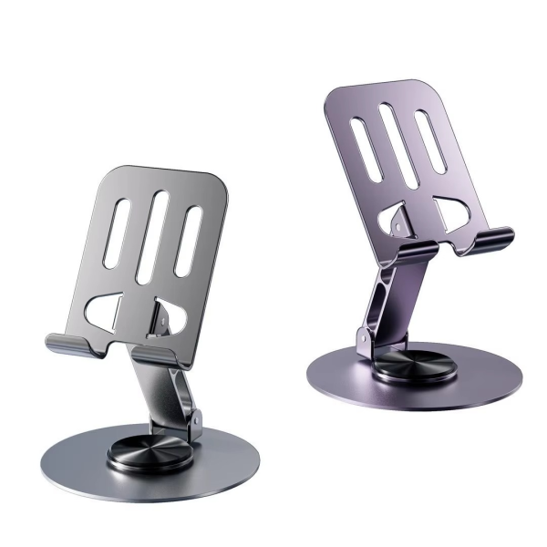 Mobile Stand – Mobile Phone Holder Broadcast Mobile Phone Holder 360 Degree Rotation Adjustment Folding Lazy Tablet Desktop Mobile Phone Holder – Stainless Steel - Virtual Mart